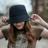 Fischerhut rundes Gesicht Show Face Kleine Bucket Cap All-Match Sonnenhut große Krempe